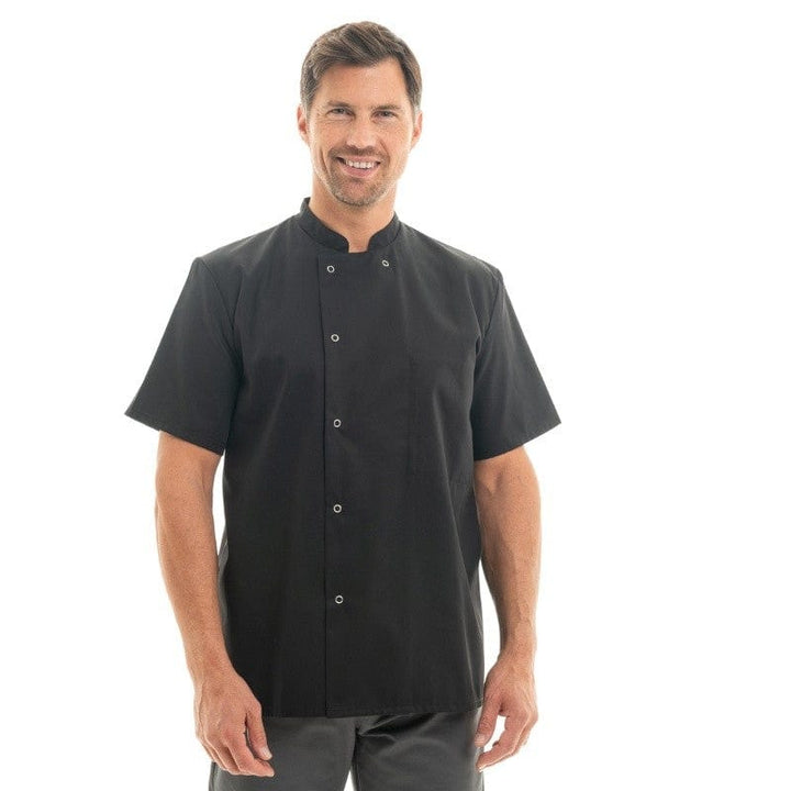 Black Unisex Short Sleeve Chef Coat - MANELLI -  by Manelli | MANELLI``