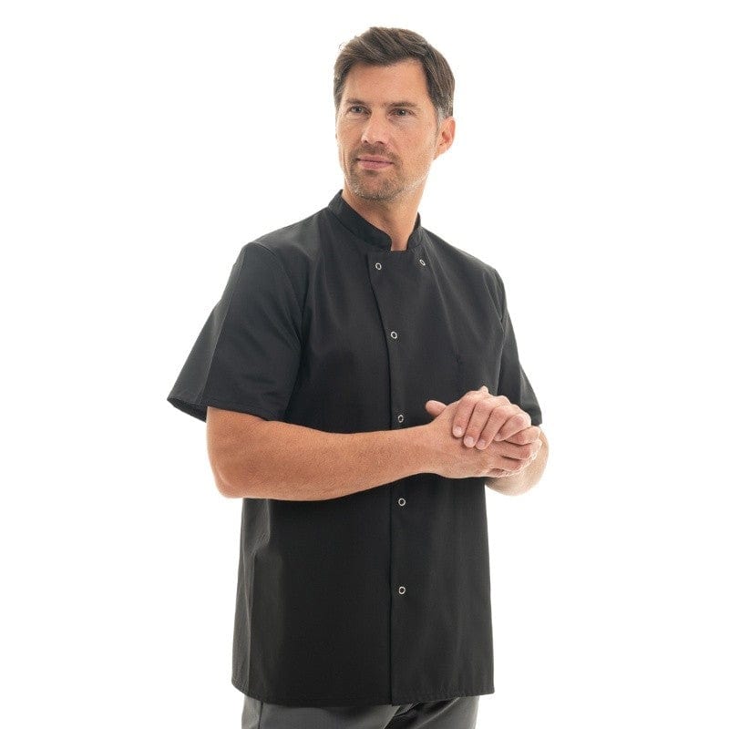 Black Unisex Short Sleeve Chef Coat - MANELLI -  by Manelli | MANELLI``