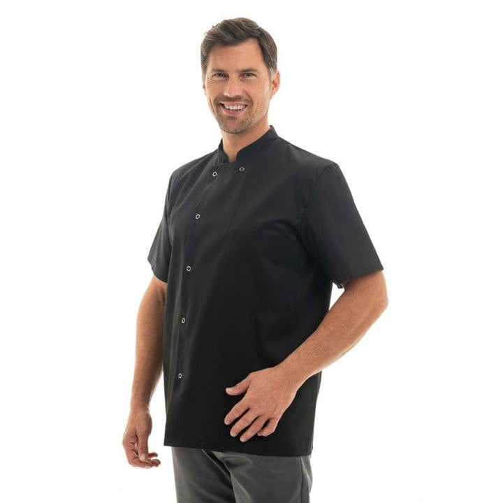 Black Unisex Short Sleeve Chef Coat - MANELLI -  by Manelli | MANELLI``