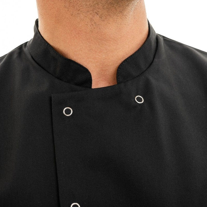 Black Unisex Short Sleeve Chef Coat - MANELLI -  by Manelli | MANELLI``