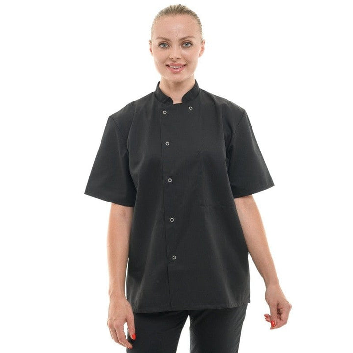 Black Unisex Short Sleeve Chef Coat - MANELLI -  by Manelli | MANELLI``