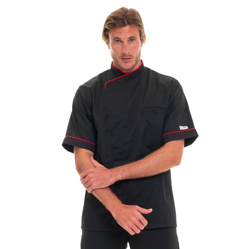 Breathable Short Sleeve Chef's Coat with Red Piping - MANELLI -  by Manelli | MANELLI``