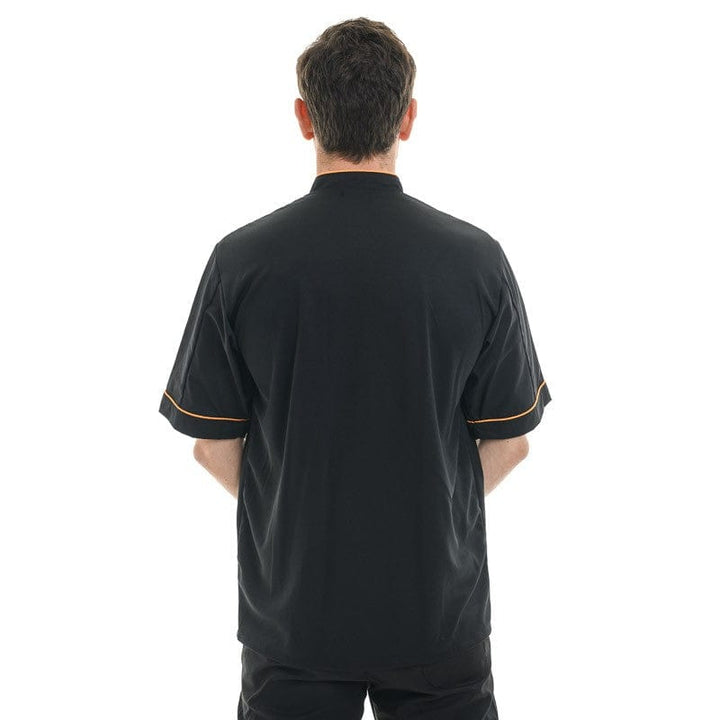 Breathable Short Sleeve or Long Sleeve Chef Coat with Orange Piping - MANELLI -  by Manelli | MANELLI``