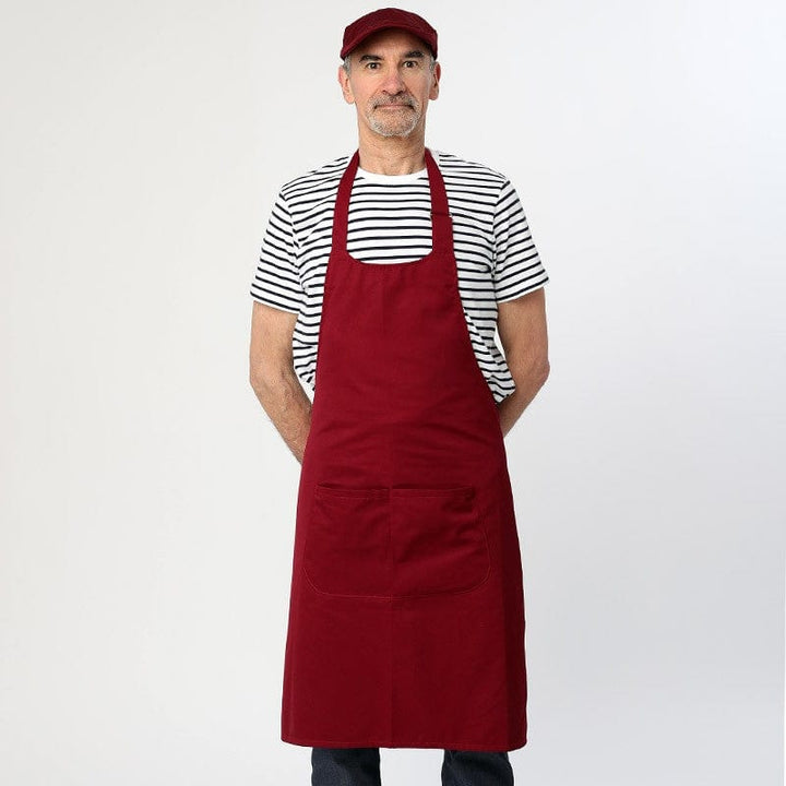 Burgundy Bib Apron - MANELLI -  by Manelli | MANELLI``