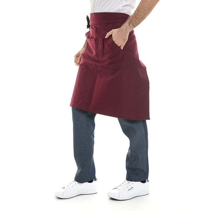 Burgundy Half Kitchen Apron - MANELLI -  by Manelli | MANELLI``