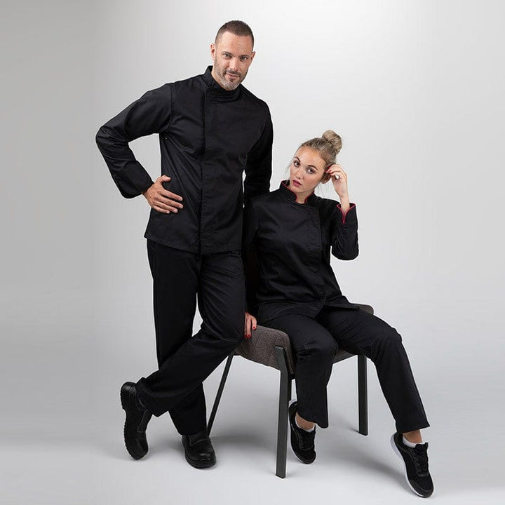 Eco-responsible Black Long Sleeve Kitchen Coat for Men - MANELLI -  by Manelli | MANELLI``