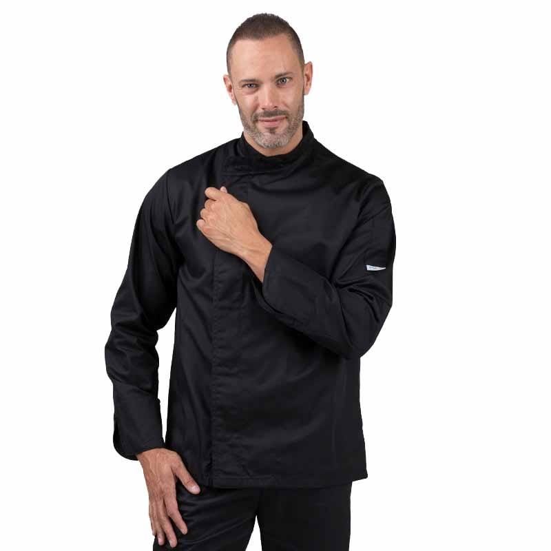 Eco-responsible Black Long Sleeve Kitchen Coat for Men - MANELLI -  by Manelli | MANELLI``