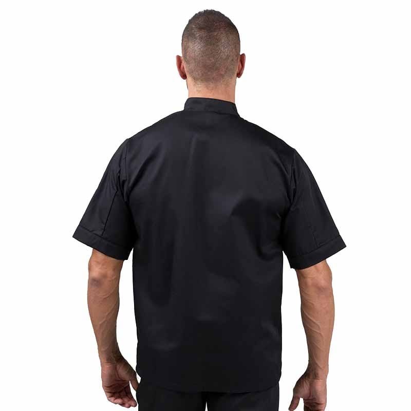 Eco-responsible Black Short Sleeve Kitchen Coat for Men - MANELLI -  by Manelli | MANELLI``