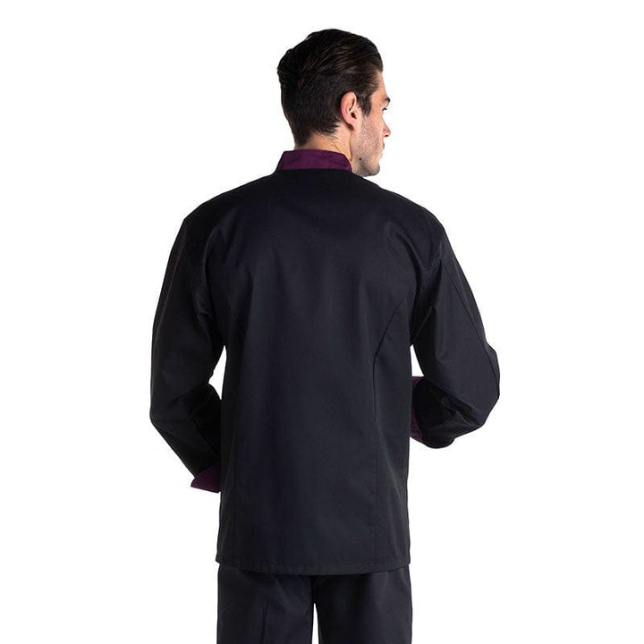 Fitted Long Sleeve Kitchen Coat with Aubergine Collar - MANELLI -  by Manelli | MANELLI``