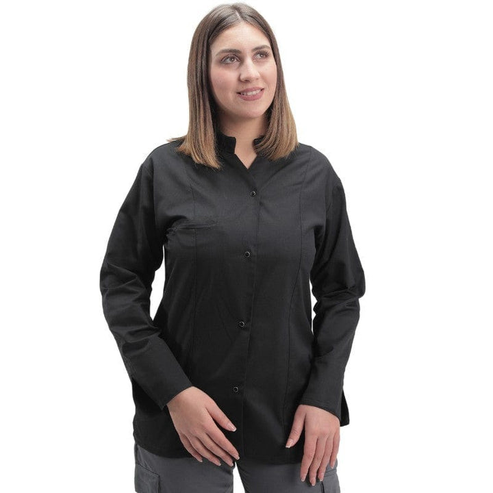 Women's Short Sleeve Black Kitchen Coat - Marbella - MANELLI -  by Manelli | MANELLI``