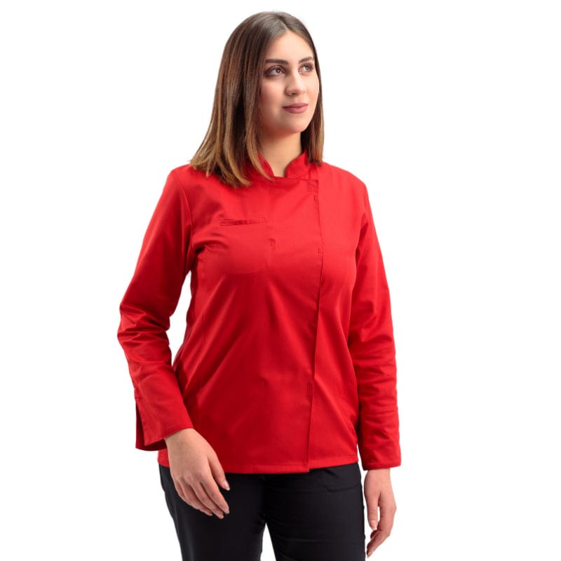 Women's Red Long Sleeve Chef's Coat - MANELLI -  by Manelli | MANELLI``