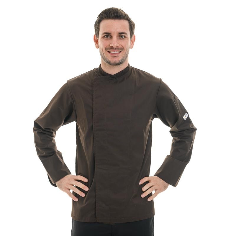 Men's Brown Long Sleeve Chef Coat - MANELLI -  by Manelli | MANELLI``