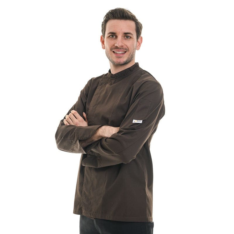 Men's Brown Long Sleeve Chef Coat - MANELLI -  by Manelli | MANELLI``