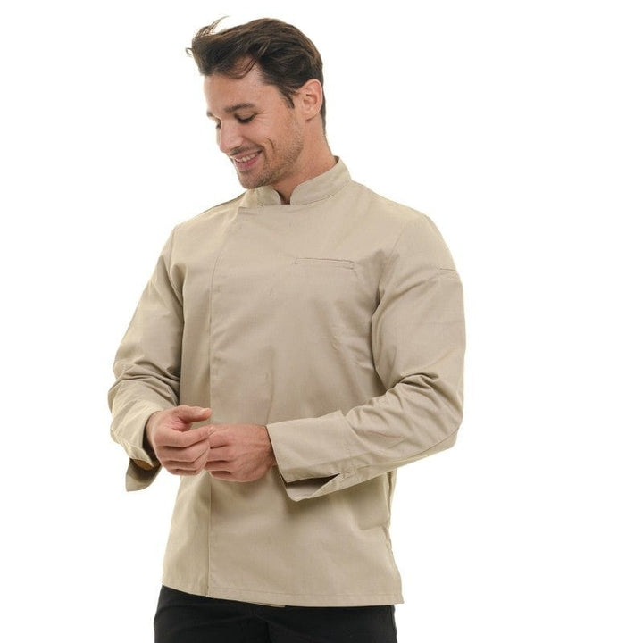 Men's Long Sleeve Beige Chef Coat  - MANELLI -  by Manelli | MANELLI``