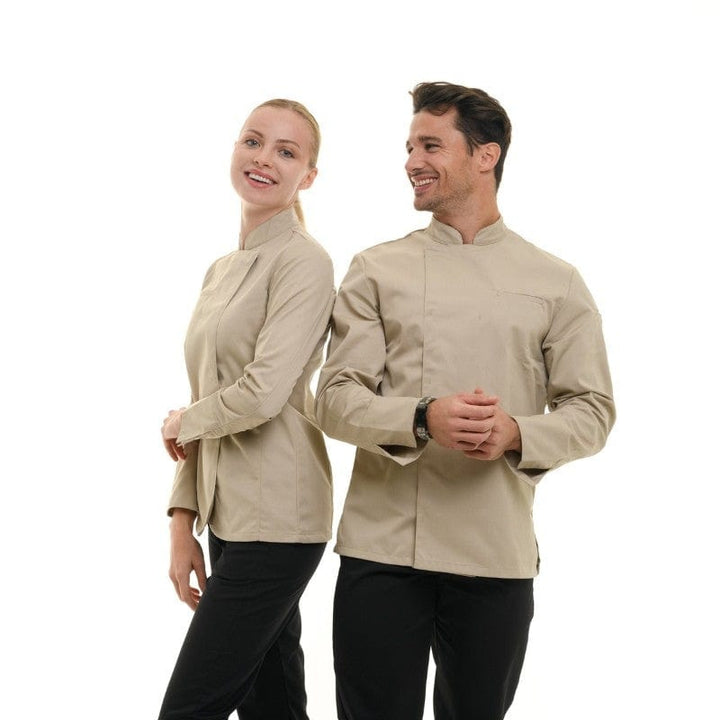 Men's Long Sleeve Beige Chef Coat  - MANELLI -  by Manelli | MANELLI``