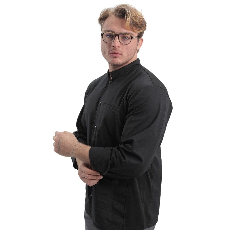 Men's Long Sleeve Black Chef Coat - MANELLI -  by Manelli | MANELLI``