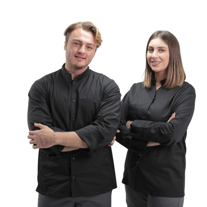 Men's Long Sleeve Black Chef Coat - MANELLI -  by Manelli | MANELLI``