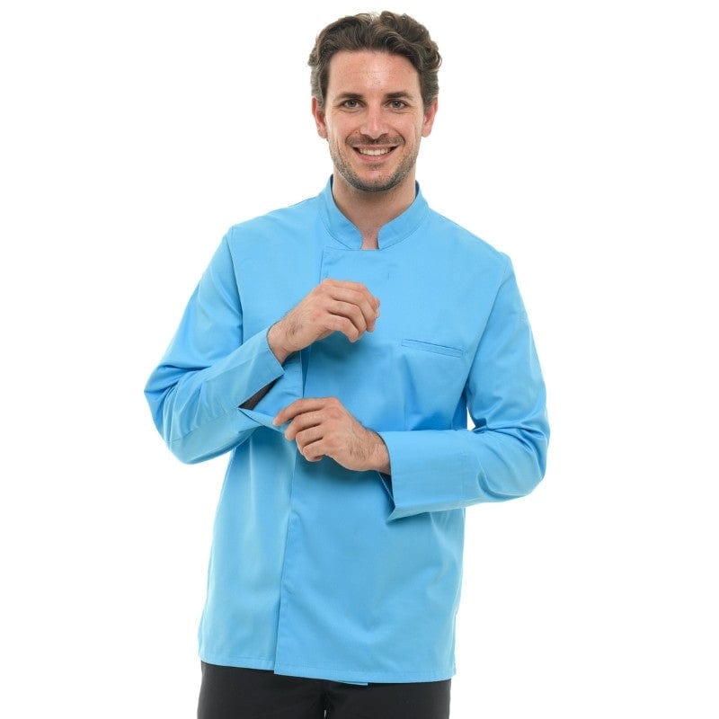 Men's Long Sleeve Turquoise Chef Coat - MANELLI -  by Manelli | MANELLI``