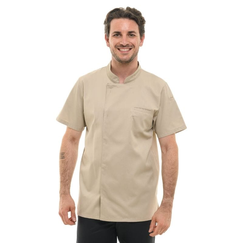 Men's Short Sleeve Beige Cooking Coat  - MANELLI -  by Manelli | MANELLI``