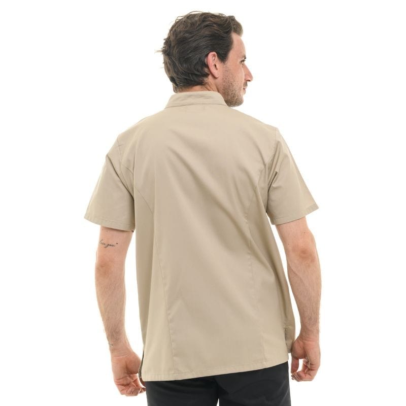 Men's Short Sleeve Beige Cooking Coat  - MANELLI -  by Manelli | MANELLI``