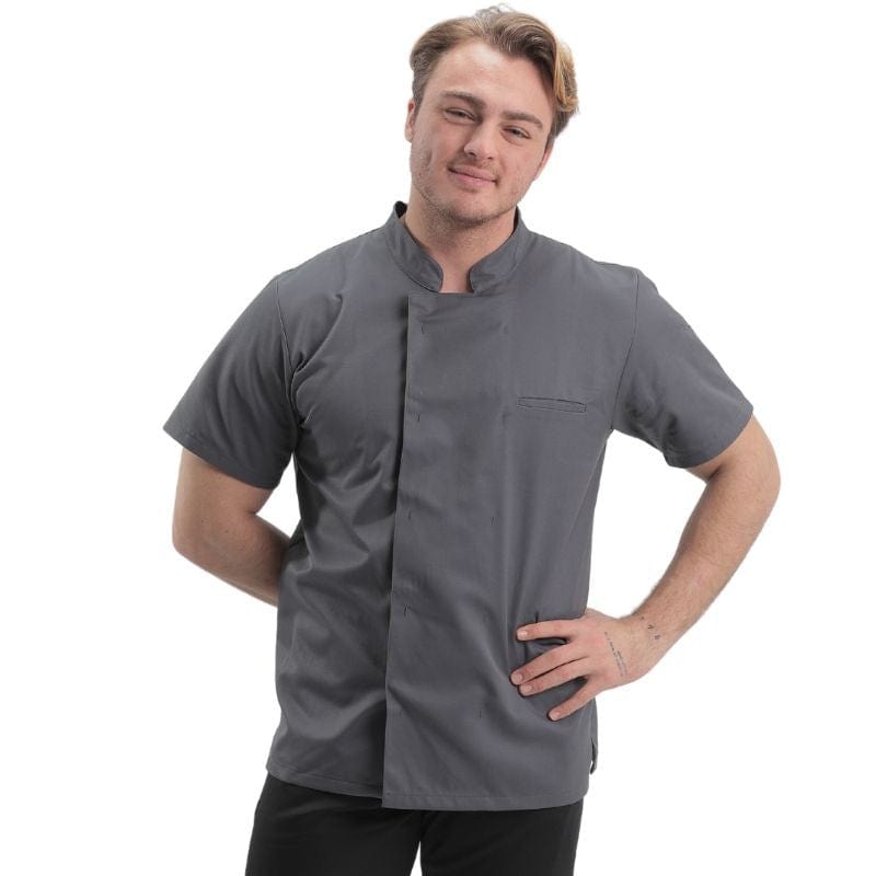 Men's Short Sleeve Gray Cooking Coat - MANELLI -  by Manelli | MANELLI``