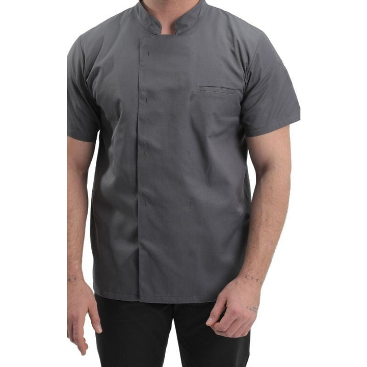 Men's Short Sleeve Gray Cooking Coat - MANELLI -  by Manelli | MANELLI``