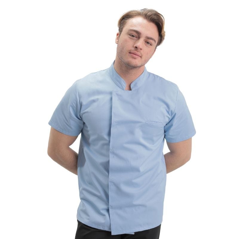 Men's Short Sleeve Sky Blue Cooking Coat  - MANELLI -  by Manelli | MANELLI``