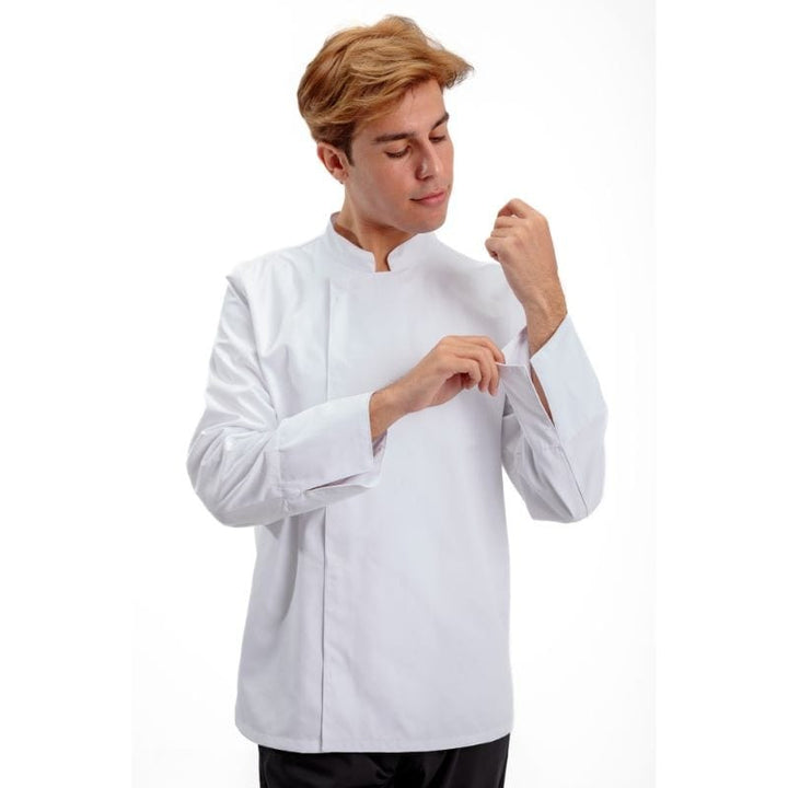 Men's Short Sleeve White Kitchen Coat - MANELLI -  by Manelli | MANELLI``