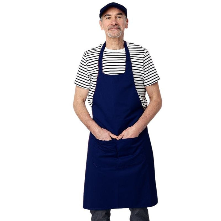 Navy Blue 100 Percent Cotton Apron with Pockets - MANELLI -  by Manelli | MANELLI``