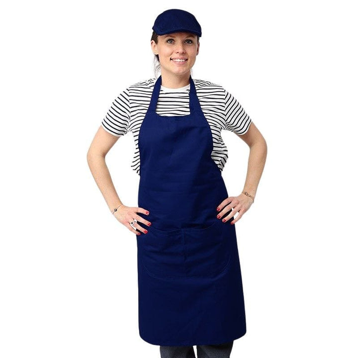 Navy Blue 100 Percent Cotton Apron with Pockets - MANELLI -  by Manelli | MANELLI``