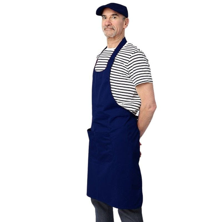 Navy Blue 100 Percent Cotton Apron with Pockets - MANELLI -  by Manelli | MANELLI``