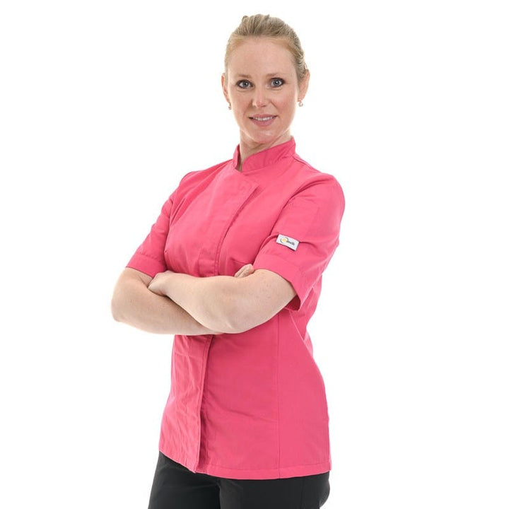 Pink Women's Kitchen Coat - Short Sleeve or Long Sleeve - MANELLI -  by Manelli | MANELLI``