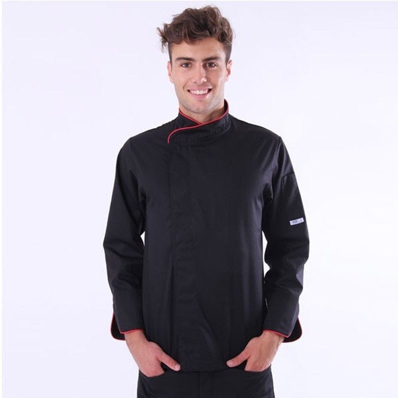 Large Black Kitchen Jacket with Orange Piping - MANELLI -  by Manelli | MANELLI``