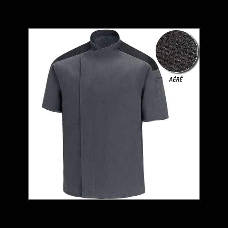 Large Size Gray Kitchen Coat with Black Shoulder - MANELLI -  by Manelli | MANELLI``