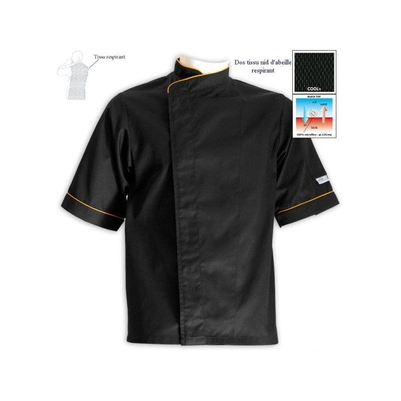 Large Size Kitchen Coat in Lily Black Orange - MANELLI -  by Manelli | MANELLI``