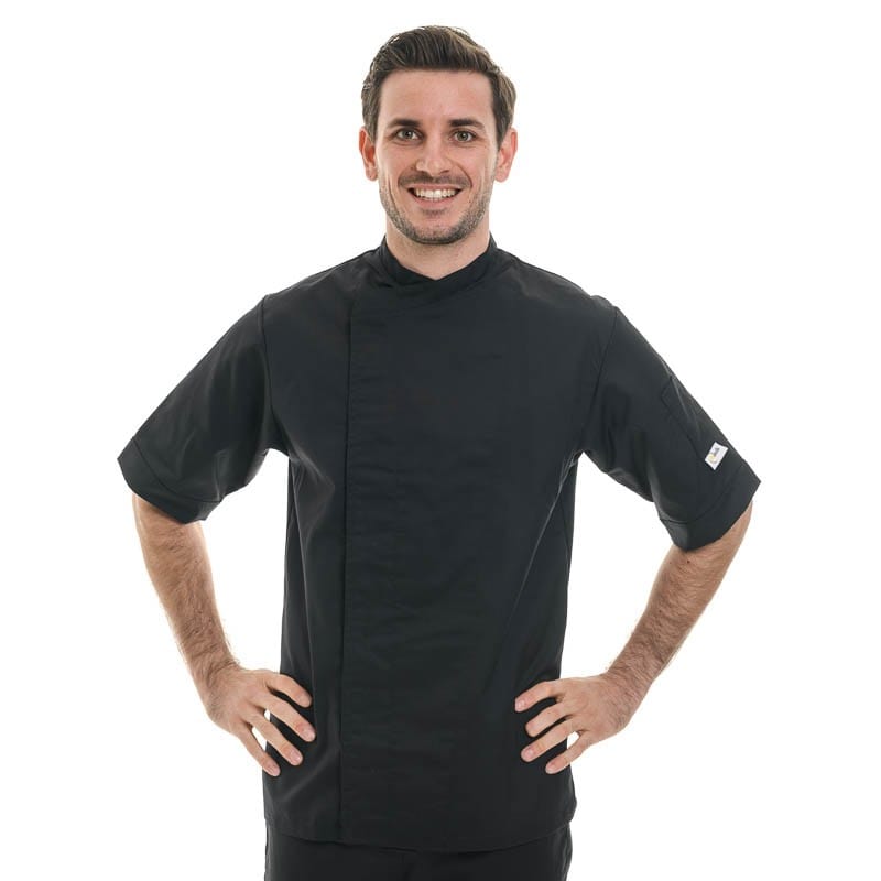 Black Short Sleeve or Long Sleeve Chef Coat with Ventilated Back - MANELLI -  by Manelli | MANELLI``