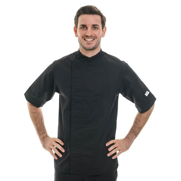 Black Short Sleeve or Long Sleeve Chef Coat with Ventilated Back - MANELLI -  by Manelli | MANELLI``