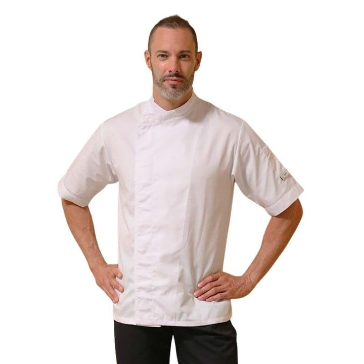 Eco-Friendly Short Sleeve Kitchen Coat for Men - MANELLI -  by Manelli | MANELLI``