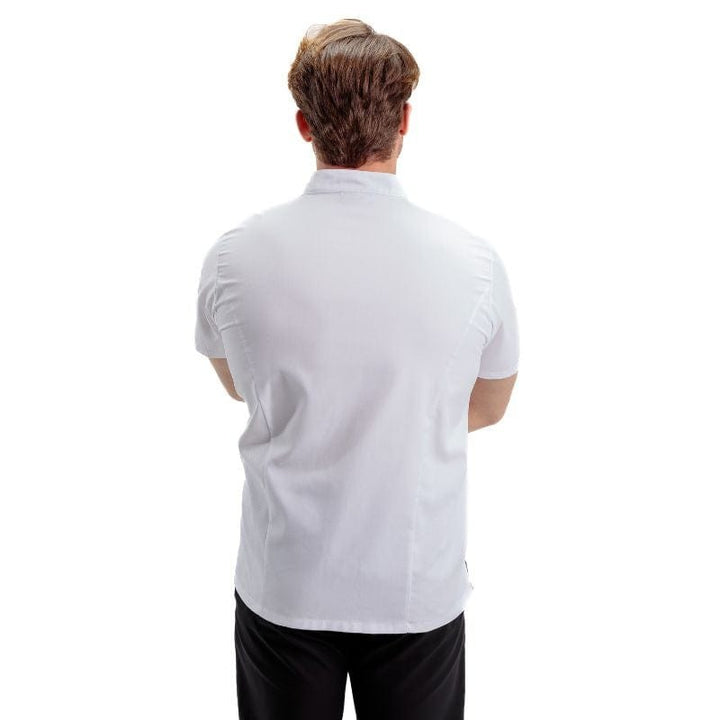 Men's Short Sleeve White Kitchen Coat - MANELLI -  by Manelli | MANELLI``