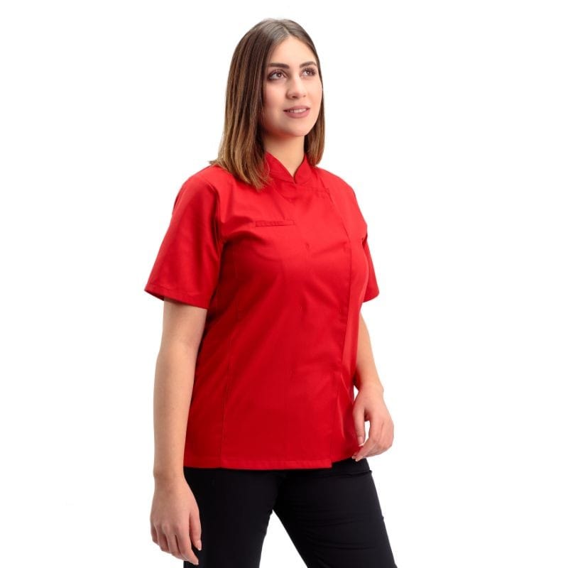 Women's Red Long Sleeve Chef's Coat - MANELLI -  by Manelli | MANELLI``