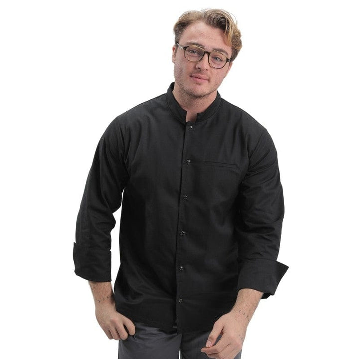 Men's Long Sleeve Black Chef Coat - MANELLI -  by Manelli | MANELLI``