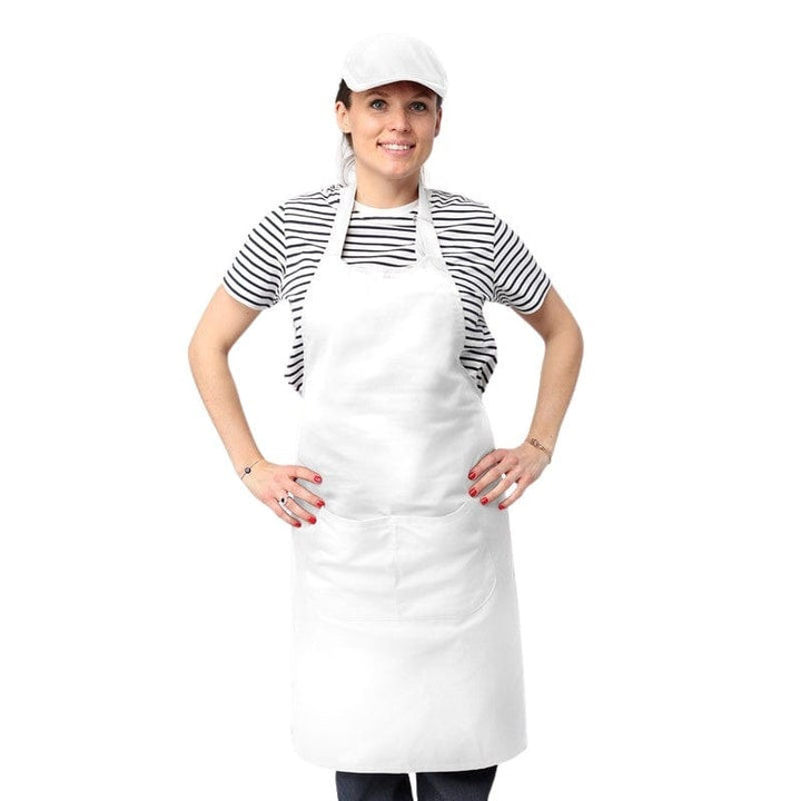 White Apron With Double Pocket Bib 100 Percent Cotton - MANELLI -  by Manelli | MANELLI``