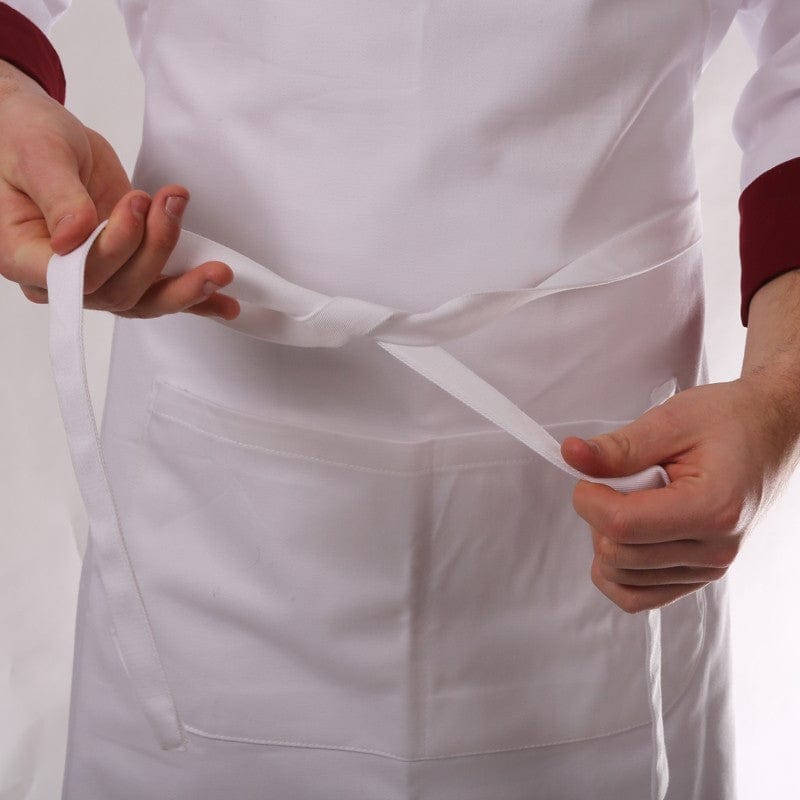 White Apron With Double Pocket Bib 100 Percent Cotton - MANELLI -  by Manelli | MANELLI``