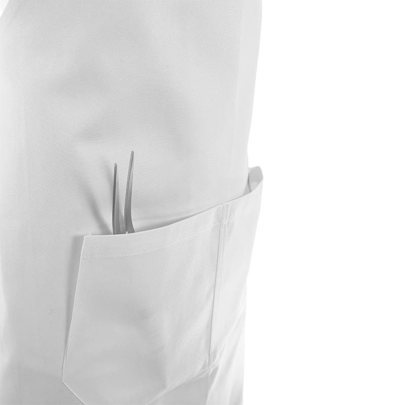 White Apron With Double Pocket Bib 100 Percent Cotton - MANELLI -  by Manelli | MANELLI``