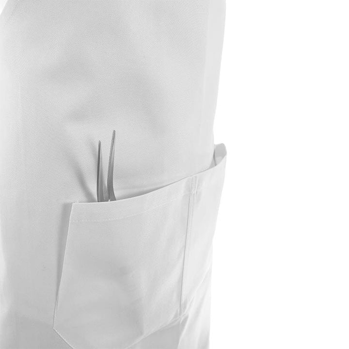 White Apron With Double Pocket Bib 100 Percent Cotton - MANELLI -  by Manelli | MANELLI``