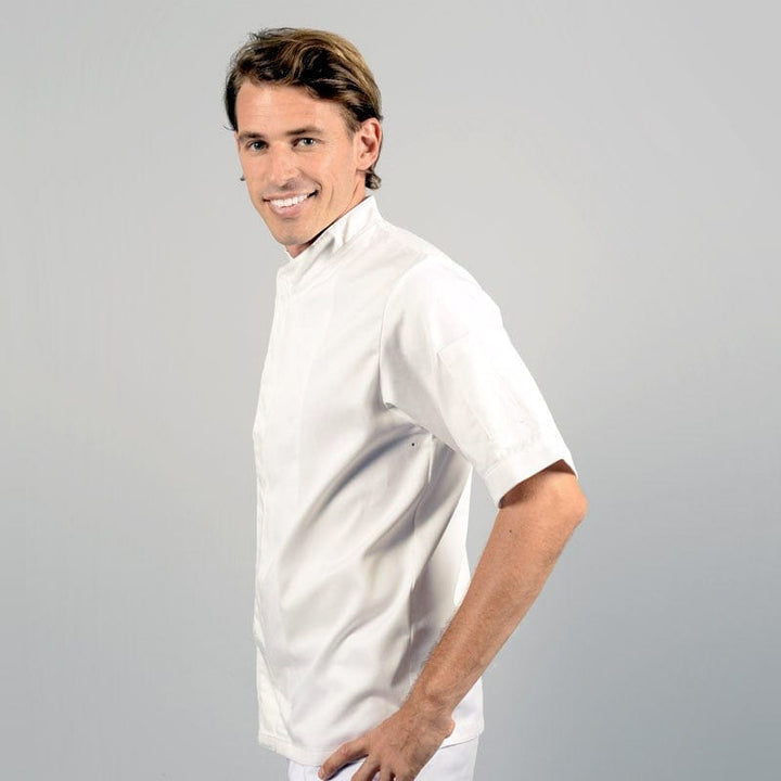 White Kitchen Coat Cotton 100 Percent Canvas - MANELLI -  by Manelli | MANELLI``