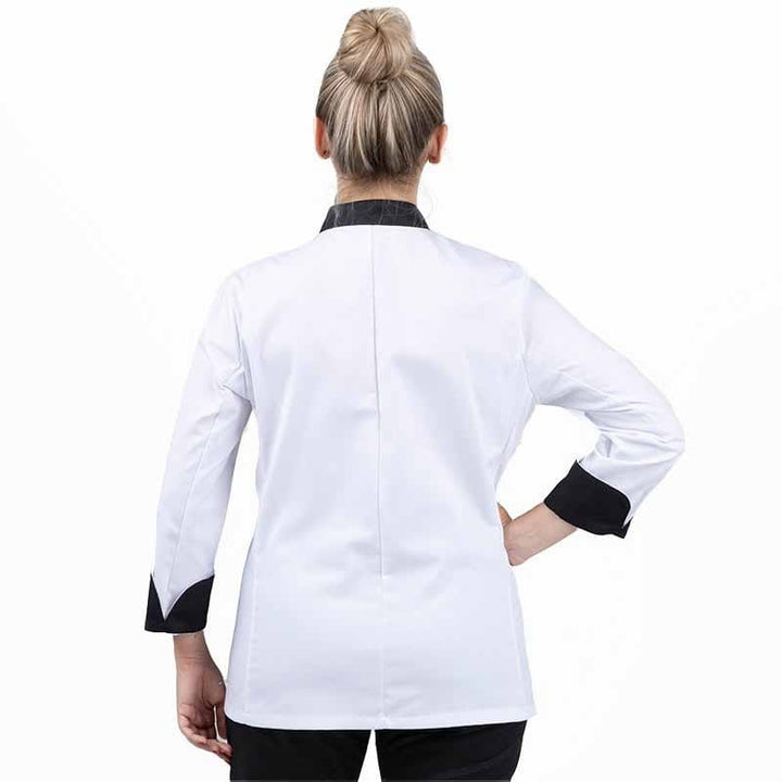 White Kitchen Coat with Black Collar - MANELLI -  by Manelli | MANELLI``