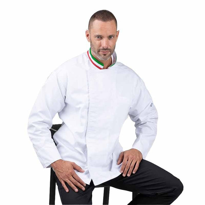 White Kitchen Coat with Italian Collar - Manelli -  by Manelli | MANELLI``