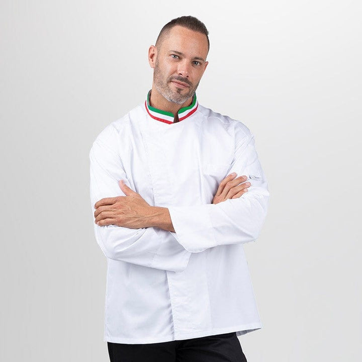 White Kitchen Coat with Italian Collar - Manelli -  by Manelli | MANELLI``