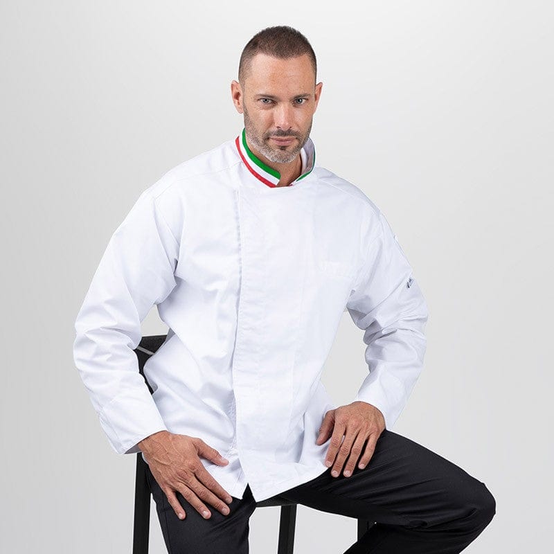 White Kitchen Coat with Italian Collar - Manelli -  by Manelli | MANELLI``